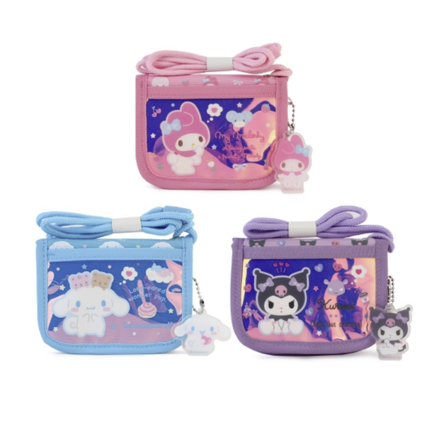 [SANRIO] CHARACTERS HOLOGRAM 2 - STAGE NECK STRAP WALLET/ OFFICIAL